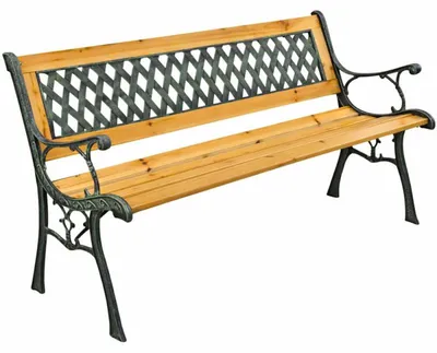 Immagine prodotto di Panchina da giardino in legno e metallo con schienale