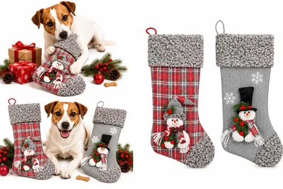 Weihnachtsstrumpf Grau 24x4x45 cm aus Textil