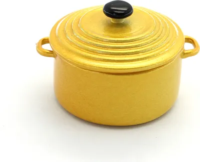 Produktbild von Gelbe Puppen Kochtöpfe | 1:12 Puppenküchen Geschirr
