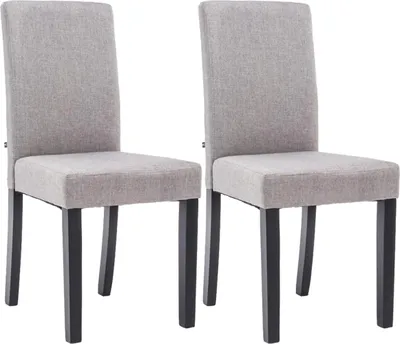 Image de lot de 2 chaises de salle à manger Ina tissu noir