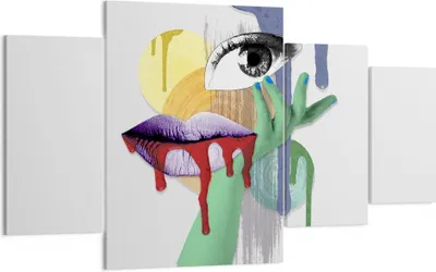 Produktbild von Bild auf Leinwand - Leinwandbild - Abstraktion modern - 160x90cm - Wand Bild - Wanddeko - Leinwanddruck - Bilder - Kunstdruck - Wanddekoration - Leinwand bilder - Wandkunst - DL160x90-4058