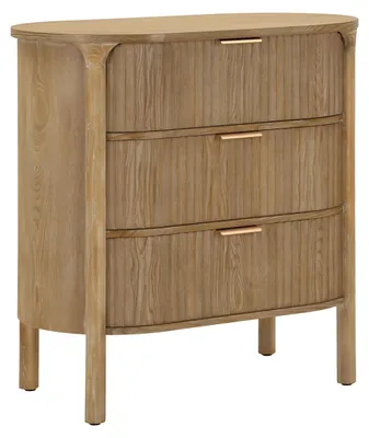Zdjęcie produktu dla Komoda Göteborg 80,5x47x82 cm – Komoda z 3 dużymi szufladami z drewna i żelaza – Funkcjonalne, nowoczesne meble