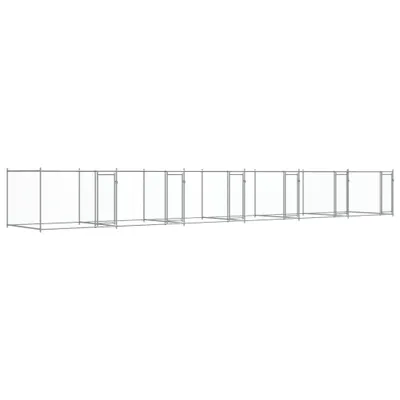 Produktbild von vidaXL Hundezwinger mit Türen Grau 12x2x1,5 m Verzinkter Stahl