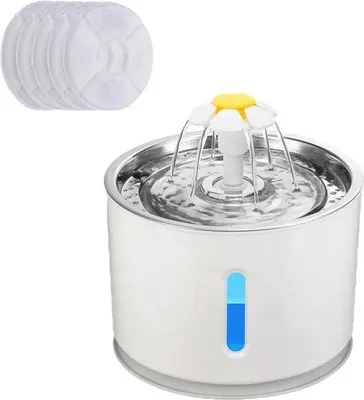 Image de Distributeur de nourriture et d'eau Famanu - Station automatique pour nourrir et abreuver chats et chiens - Acier inoxydable