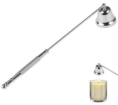 Kerzenlöscher aus Edelstahl, 21 cm, silber, mit langem Griff