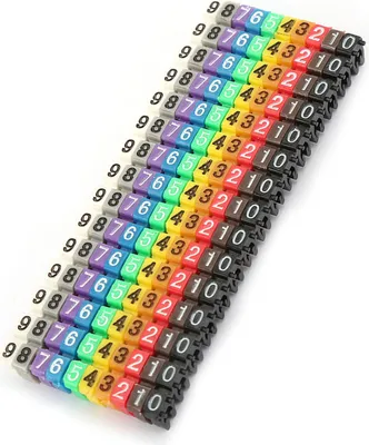Zdjęcie produktu dla Cyfrowa rurka z numerem przewodu Kolorowy znacznik kabla (150 szt. 1,5 mm2)