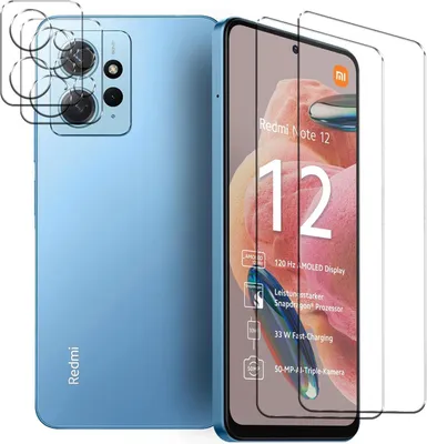 Produktbild von 4in1 Conie Schutzfolien Set für Xiaomi Redmi Note 12 (4G) Glasfolie Displayschutz Kamera Schutz Folie Panzer Glas Schutzfolie