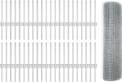 Produktbild von Möbel Schweißzaun mit 44 U-Pfosten Silber 0.4x100 m Stahl - Zaunzubehör 3336414