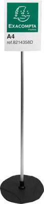 Image de Exacompta 5x Présentoir sur pied aluminium vertical A4 Noir/alu/cristal 8214358D