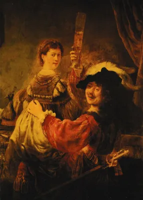 Produktbild von Kunstkarte Rembrandt "Selbstbildnis mit Saskia"