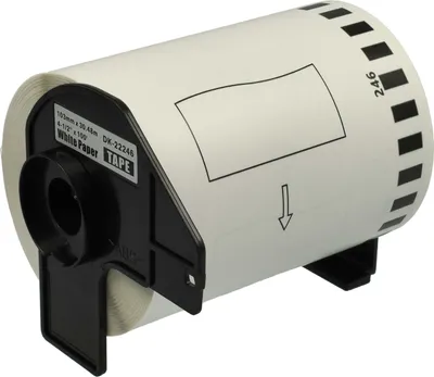 Produktbild von vhbw Rolle mit Halter Ersatz für Brother DK-22246 für Drucker - 103mm x 30,48m Selbstklebend Schwarz Weiß