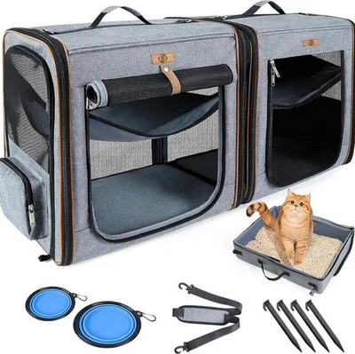 Image de Sac de transport pour chat - Bagages pour chats - Sac de transport pour animaux de compagnie