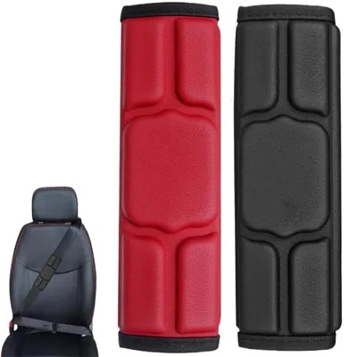 Produktbild von Sicherheitsgurtpolster Auto – 2 Stück – Schulterpolster – Gurtpolster aus Polyurethan– 22,5x7 cm – für Auto, Gitarre, Kamera und Gepäck – Rot/Schwarz
