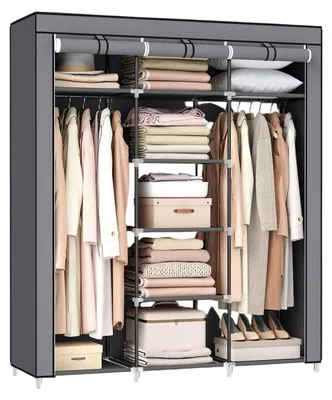 Produktbild von Zusammenklappbarer Kleiderschrank – Tragbarer Stoffschrank – Staubfreie Aufbewahrung – 150 x 175 x 45 cm