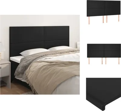 Produktbild von vidaXL Kopfteile 4 Stk. Schwarz 90x5x78/88 cm Kunstleder -  Kopf- & Fußenden