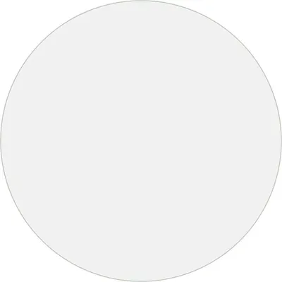 A transparent circular sheet on a light gray background.