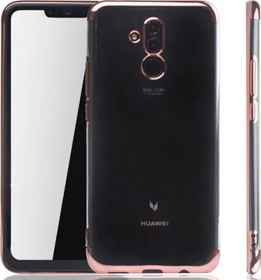 Image de Coque de protection pour Huawei Mate 20 Lite, couleur rose, transparente, en TPU silicone
