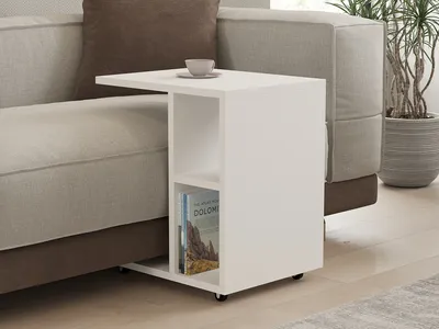 Produktbild von Skye Decor, Amy - White, Beistelltisch, Weiß, 100 % MELAMINBESCHICHTETE SPANPLATTEN, 45 x 35 x 50 cm