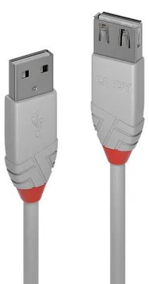 Zdjęcie produktu dla Lindy 36713, 2 m, USB A, USB A, USB 2.0, 0,48 Gbit/s, Szary