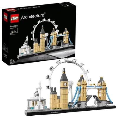 Produktbild von LEGO Architecture London Set, Skyline-Modellbausatz mit London Eye, Big Ben, Tower Bridge, Basteln für Erwachsene, Home- und Büro-Deko, Geschenkidee für Sammler, Männer und Frauen 21034