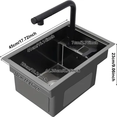 Produktbild von Küchenspüle, 304 Edelstahl, Einbauinstallation, Zugstil