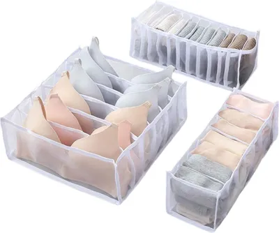 Produktbild von Aufbewahrungsbox für Schubladen, Kleiderschränke, Aufbewahrungsboxen aus Netzgewebe, Organizer für Unterwäsche, BHs und Socken