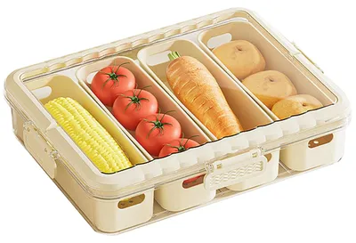 Image de Boîte à collation portable avec 4 compartiments et couvercle