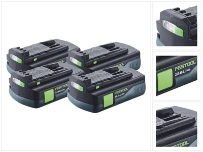 Immagine prodotto di Batteria Festool 4x BP 18 Li 3,0 C Batteria 18 V 3,0 Ah / 3000 mAh Li-Ion ( 4x 577658 ) con indicatore del livello di carica