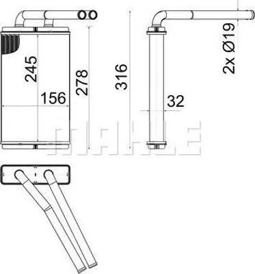 Produktbild von Wärmetauscher Innenraumheizung MAHLE für CHEVROLET CAPTIVA