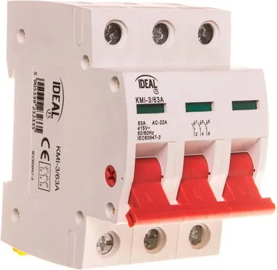 Imagen del producto de Interruptor diferencial modular de 63A, 3 polos, modelo KMI-3/63A, referencia 23233