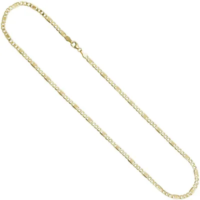 Produktbild von 3,4mm Panzer-Steg Kette Halskette aus 333 Gold Gelbgold 45cm Uni Goldkette