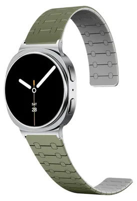 Obrázek produktu pro Pro Samsung Galaxy Watch 8 / 8 Classic Dvoubarevný silikonový magnetický řemínek Green