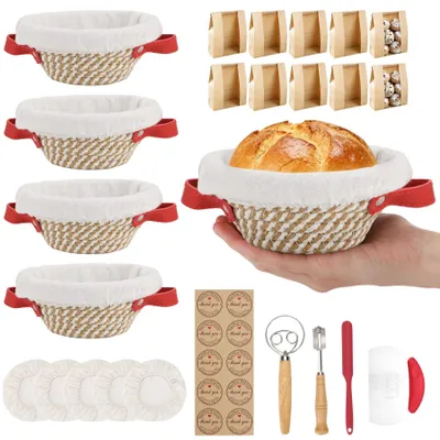 Produktbild von Set aus 5 runden Gärformen zum Brotbacken