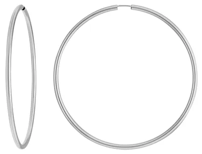 Produktbild von Paar Ohrringe Creolen rund groß XL aus 925 Silber rhodiniert 70x2,5mm
