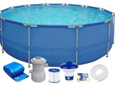 Produktbild von Avenli Round Steel Frame Pool Ø300x 76cm Rundpool Stahlrahmen 10ft x 30in