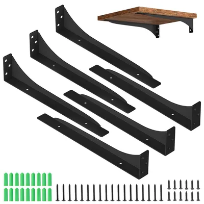 Produktbild von Solidchoice – Set aus 3 Winkelhochhalterungen, Schwarz, 20 cm