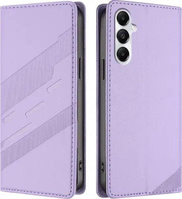 Produktbild von Hülle für Samsung Galaxy A05s, Kunstleder Brieftaschen Handyhülle mit Kartenfach und Standfunktion Violett
