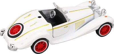 Immagine prodotto di Modello di auto cabrio vintage in scala 1:32 Giocattolo in lega pressofusa per bambini Regalo di compleanno Bianco