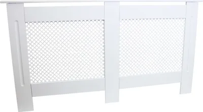 Zdjęcie produktu dla MonsterShop Osłona grzejnika, osłona grzejnika, osłona grzejnika, osłona grzejnika, osłona z kratką, wymiary: 1515 mm (szer.) x 820 mm (wys.) x 188 mm (gł.), kolor: biały