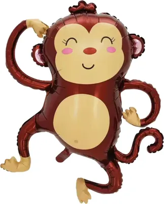 Image de Ballon en plastique Animal, Singe, env. 89 x 85 cm
