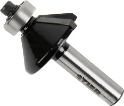 Produktbild von STIER Fasenfräser mit Kugellager HM (HW) Ø 28,6 mm Schaft- Ø 8 mm, 45 Grad Fräser, Oberfräse