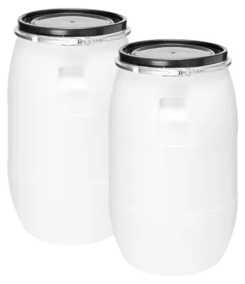 Image de Lot de 2 tonneaux à col large sans BPA, tonneau à nourriture avec couvercle, tonneau de pluie GD-0128