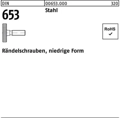 Produktbild von Reyher  Rändelschrauben DIN 653 Stahl M 5 x 20 (50 Stück)
