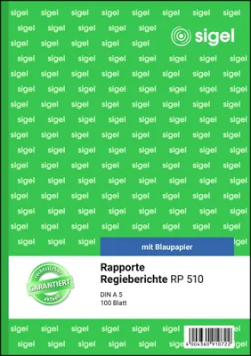 Produktbild von SIGEL RP510 Rapporte/Regieberichte, A5, mit Blaupapier, 100 Blatt