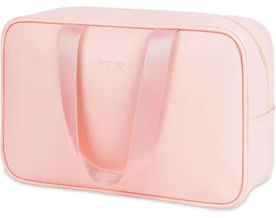 Productafbeelding van Grote opbergtas voor toiletartikelen, reistas, make-up organizer voor dames, merk A-rosa, afmetingen 30x20x12 cm, gemaakt van waterafstotend Polyurethanleer