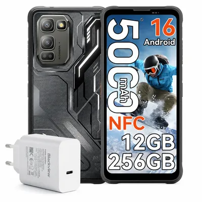 Produktbild von 2026 Blackview FORT 5 outdoor handy incl 45W Ladegerät,36+256GB, Android 16,120 Hz,108MP,Helio G100,5000 mAh, kabellosesLaden,NFC,IP68/IP69K