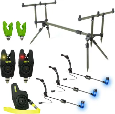 Produktbild von Eurocatch  Rodpod – Set – Deluxe 2 Rod – Transformer Rodpod – inkl. 2 Bissanzeiger – 2 Swinger – Grün
