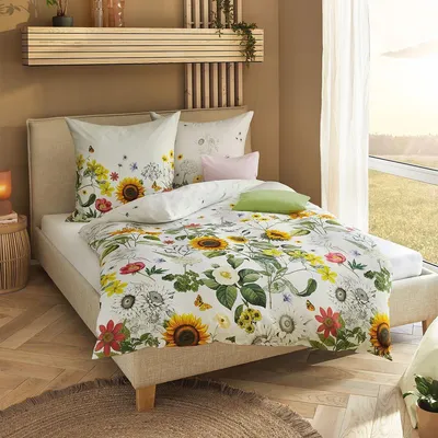 Produktbild von Kaeppel Mako-Satin Bettwäsche Sonnenblumen sonne 155x220 cm + 80x80 cm
