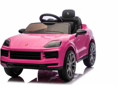 Produktbild von Elektrisches Ride-On Auto Porsche Cayenne 12V mit Hinterradantrieb – Lizenzmodell (Einzelsitz), rosa, Lithium-Batterie, breiter Sitz, gefederte Achsen, 2,4 GHz Fernbedienung, MP3-Player mit USB-/AUX-Eingang, LED-Leuchten