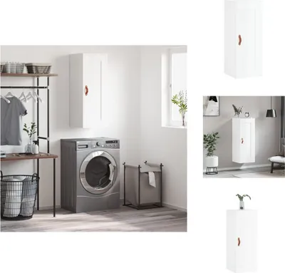 Obrázok produktu pre vidaXL Nástenná skrinka vysoký lesk biela 34,5x34x90 cm materiál na báze dreva - Príborníky